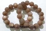 CGB4063 7.5 inches 14mm round sunstone beaded bracelets