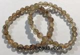 CGB4076 7.5 inches 7mm round golden rutilated quartz beaded bracelets