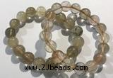 CGB4081 7.5 inches 12mm round golden rutilated quartz beaded bracelets