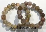 CGB4083 7.5 inches 14mm round golden rutilated quartz beaded bracelets