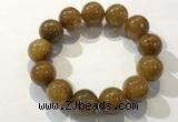 CGB4089 7.5 inches 16mm round golden rutilated quartz beaded bracelets