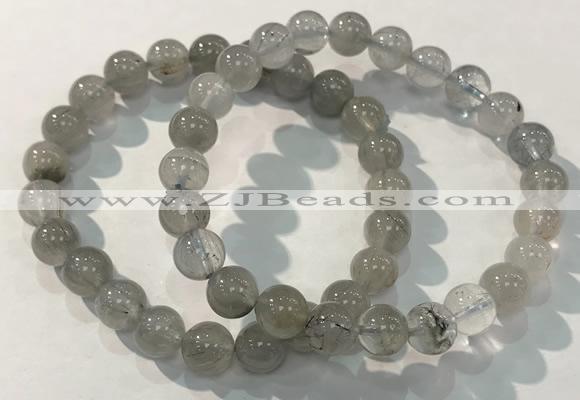 CGB4102 7.5 inches 8mm round rutilated quartz beaded bracelets