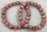 CGB4124 7.5 inches 9.5mm - 10mm round rhodochrosite beaded bracelets