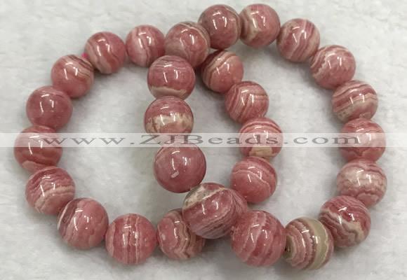 CGB4126 7.5 inches 13mm - 14mm round rhodochrosite beaded bracelets