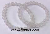 CGB4500 7.5 inches 7mm - 8mm round white moonstone beaded bracelets