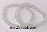 CGB4509 7.5 inches 7mm round white moonstone beaded bracelets