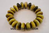 CGB451 8.5 inches 10*19mm rondelle yellow tiger eye gemstone bracelet wholesale