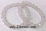 CGB4510 7.5 inches 8mm - 9mm round white moonstone beaded bracelets