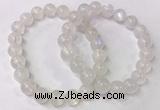 CGB4513 7.5 inches 10mm round white moonstone beaded bracelets