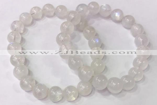 CGB4513 7.5 inches 10mm round white moonstone beaded bracelets