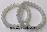 CGB4516 7.5 inches 8mm round white moonstone beaded bracelets