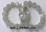 CGB4519 7.5 inches 14mm round white moonstone beaded bracelets