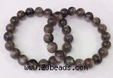 CGB4554 7.5 inches 11mm - 12mm round black sunstone beaded bracelets