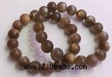 CGB4566 7.5 inches 12mm round golden sunstone beaded bracelets