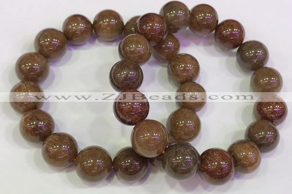 CGB4604 13mm - 14mm round golden rutilated quartz beaded bracelets