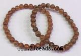 CGB4606 6mm - 7mm round golden rutilated quartz beaded bracelets