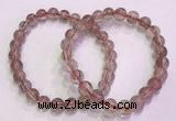 CGB4637 7mm - 8mm round red rutilated quartz beaded bracelets