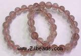 CGB4638 9mm round red rutilated quartz beaded bracelets