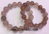 CGB4640 13mm - 14mm round red rutilated quartz beaded bracelets