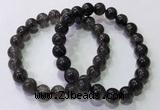 CGB4652 9mm round black rutilated quartz beaded bracelets