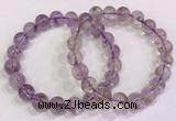 CGB4657 9.5mm - 10mm round purple phantom quartz beaded bracelets