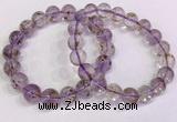 CGB4662 10mm - 11mm round purple phantom quartz beaded bracelets