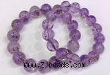 CGB4664 14mm - 15mm round purple phantom quartz beaded bracelets