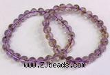 CGB4666 7mm round purple phantom quartz beaded bracelets
