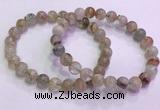 CGB4672 7mm - 8mm round green phantom quartz beaded bracelets