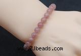 CGB5002 6mm, 8mm round strawberry quartz beads stretchy bracelets