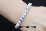 CGB5070 6mm, 8mm round white howlite beads stretchy bracelets