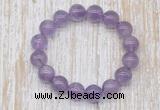 CGB5309 10mm, 12mm round light amethyst beads stretchy bracelets