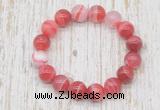 CGB5335 10mm, 12mm round red banded agate beads stretchy bracelets