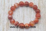 CGB5336 10mm, 12mm round red banded agate beads stretchy bracelets