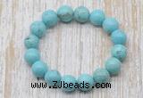 CGB5366 10mm, 12mm round blue howlite turquoise beads stretchy bracelets