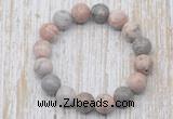 CGB5377 10mm, 12mm round pink zebra jasper beads stretchy bracelets