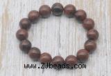 CGB5390 10mm, 12mm round mahogany obsidian beads stretchy bracelets