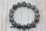 CGB5391 10mm, 12mm round snowflake obsidian beads stretchy bracelets