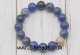 CGB5669 10mm, 12mm lapis lazuli beads with zircon ball charm bracelets