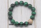 CGB5677 10mm, 12mm green tiger eye beads with zircon ball charm bracelets