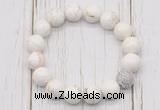 CGB5691 10mm, 12mm white howlite turquoise beads with zircon ball charm bracelets