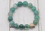 CGB5708 10mm, 12mm green banded agate beads with zircon ball charm bracelets