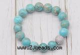 CGB5728 10mm, 12mm sea sediment jasper beads with zircon ball charm bracelets