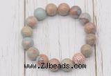 CGB5729 10mm, 12mm serpentine jasper beads with zircon ball charm bracelets