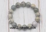 CGB5735 10mm, 12mm greeting pine jasper beads with zircon ball charm bracelets