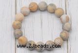 CGB5804 10mm, 12mm matte yellow crazy lace agate beads with zircon ball charm bracelets