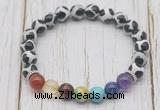 CGB6223 8mm Tibetan agate 7 chakra beaded mala stretchy bracelets