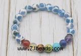 CGB6224 8mm Tibetan agate 7 chakra beaded mala stretchy bracelets