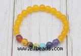 CGB6254 8mm candy jade 7 chakra beaded mala stretchy bracelets