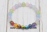 CGB6263 8mm colorful candy jade 7 chakra beaded mala stretchy bracelets